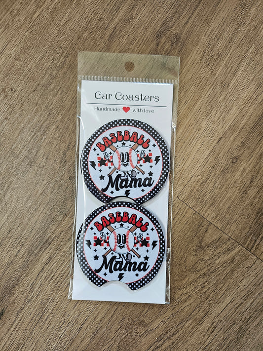 Baseball Mama Car Coasters