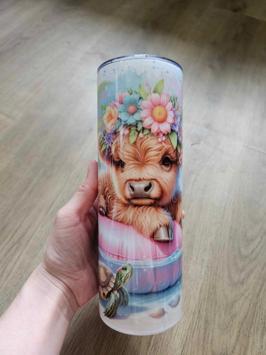 Summer Highland Cow Tumbler